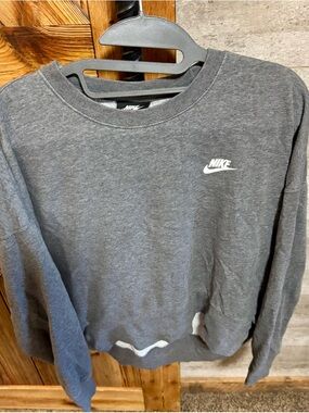Nike Gray Crewneck Sweatshirt with White Logo